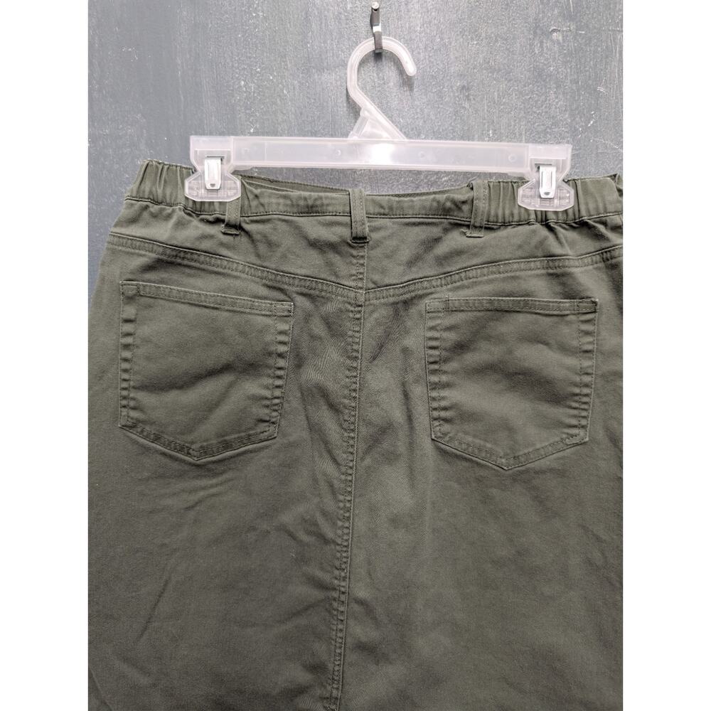 Bend Over Army Green Knee Length Denim Skirt Size 16 XL - Picture 3 of 9